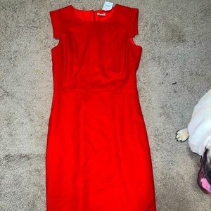 J crew midi red dress